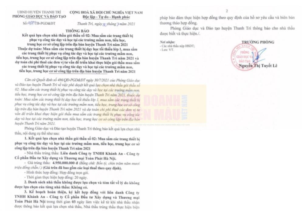 Phòng GD&ĐT huyện Thanh Trì: Tiết kiệm ngân sách nhỏ giọt, nghi vấn đội giá thiết bị